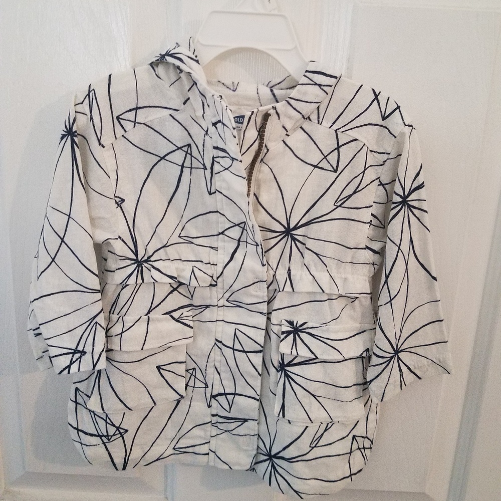 Navy blue and white Linen jacket and pants set